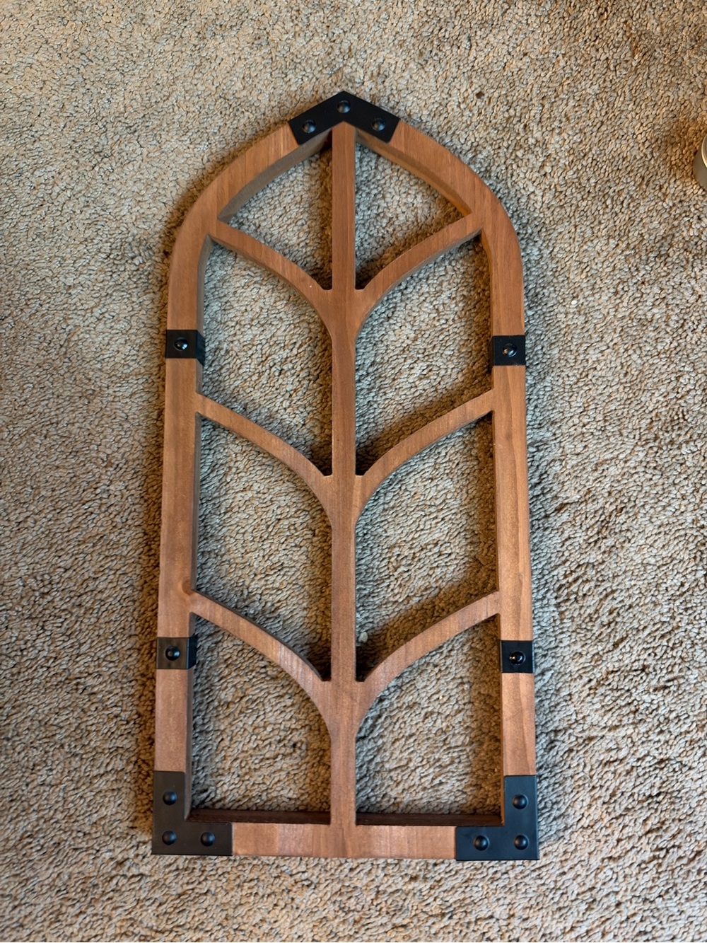 Wooden Arch Wall Decor Panel in Brown
